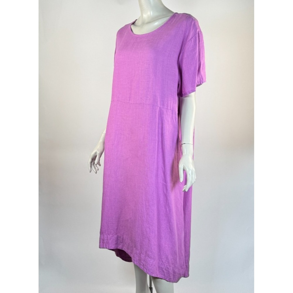 Bryn Walker Linen Marina Dress Women L EUC Oversized Lagenlook Relaxed Pockets - Picture 2 of 14